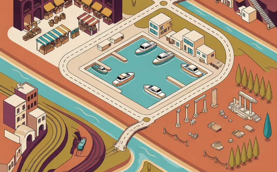 Illustrated map of Costa Verde