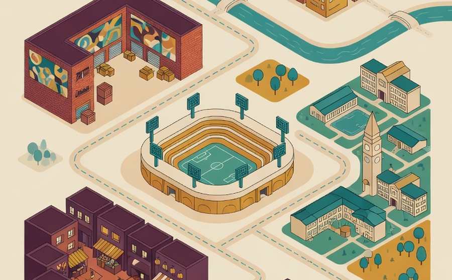Illustrated map of Harborview